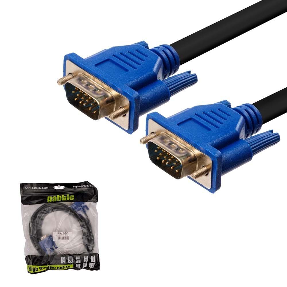 GABBLE 415 VGA (M) TO VGA (M) KABLO 3+4 LUX SİYAH 15MT