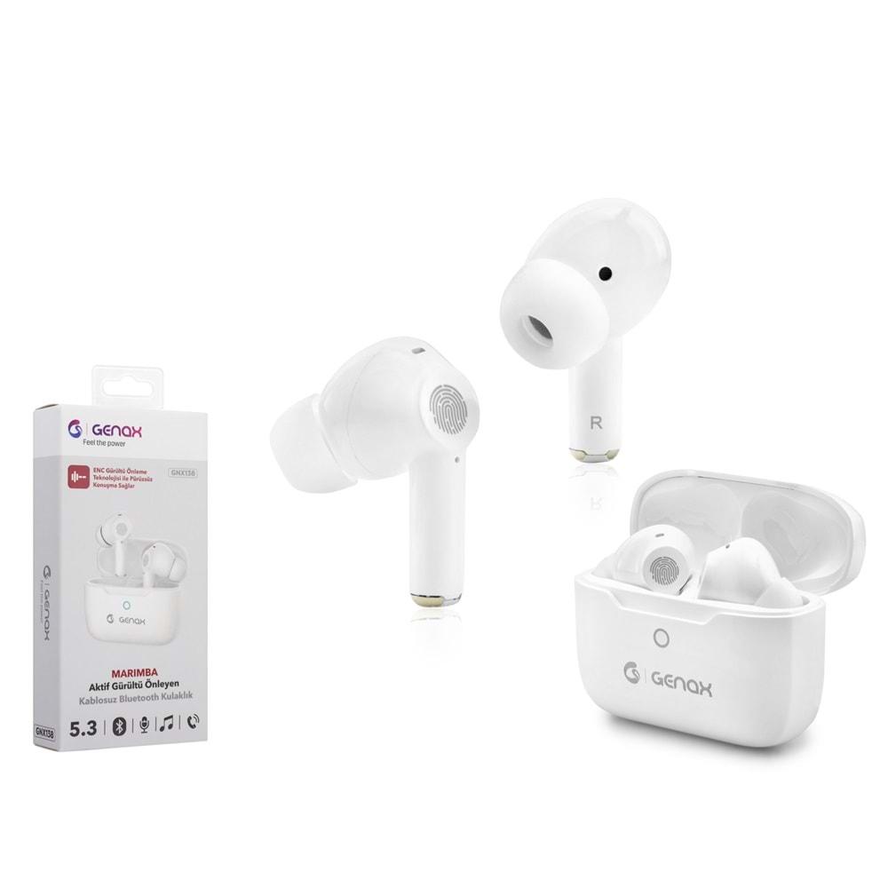 Genax Gnx138 Bluetooth Kulaklık Marınba Enc Beyaz