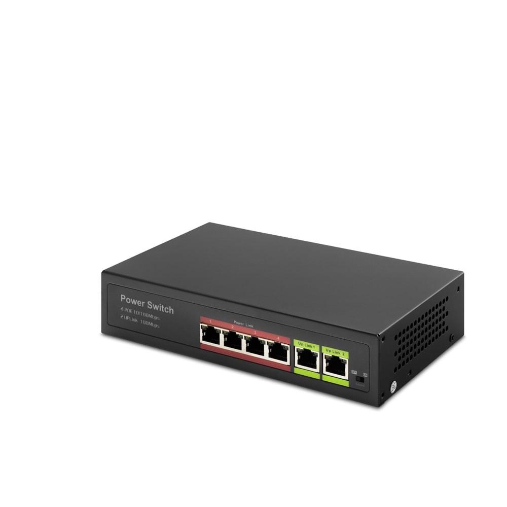 HADRON HD04 POE SWITCH 2UPLINK 4+2 10/100 MBPS 4PORT