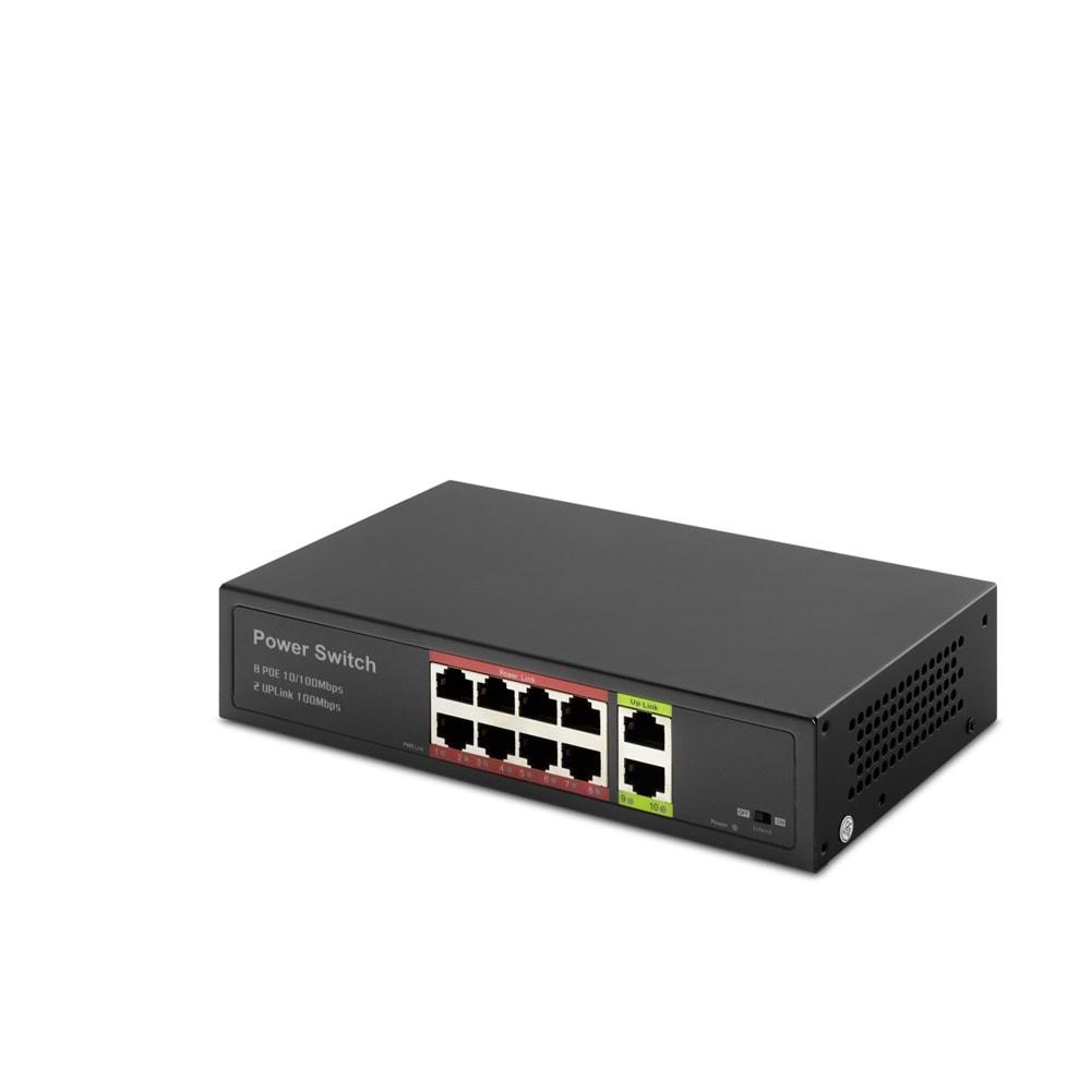 HADRON HD08 POE SWITCH 2UPLINK 8+2 10/100 MBPS 8PORT