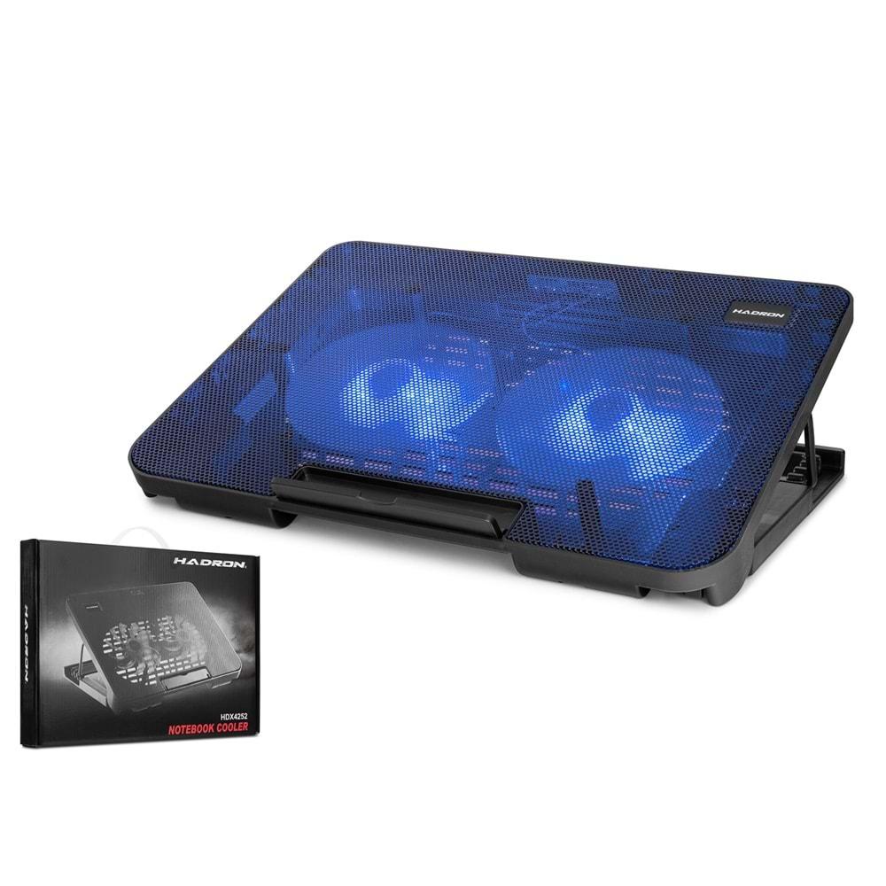 HADRON HD2007 NOTEBOOK SOĞUTUCU LEDLİ ÇİFT FANLI SİYAH