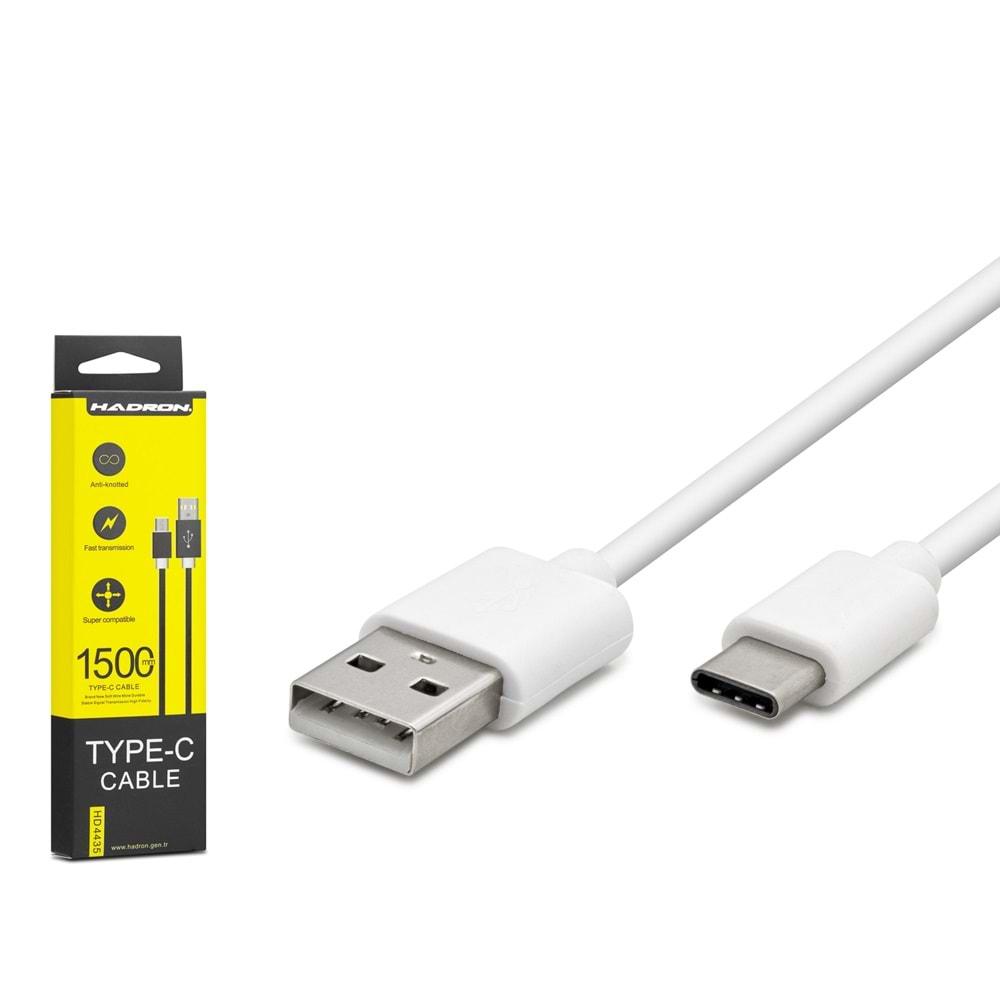 Hadron Hd4435 Type-C - Usb Kablo 1.5M Beyaz