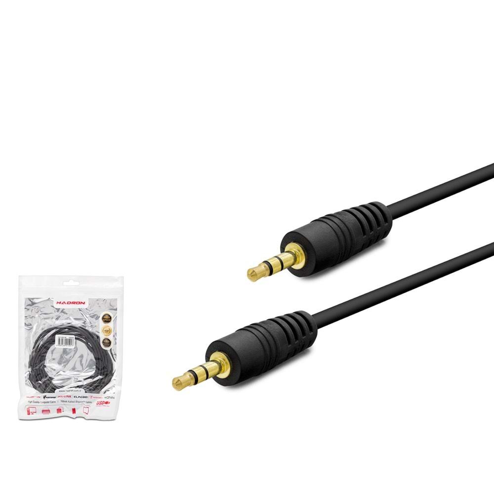 HADRON HDX1046 AUX3.5 (M) TO AUX3.5 (M) KABLO 2LINE GOLD SİYAH 5M