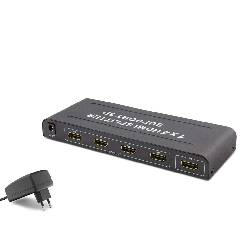 HADRON HDX1294 HDMI SPLITTER 1.4V 1080P 3D 1GİRİŞ 4ÇIKIŞ