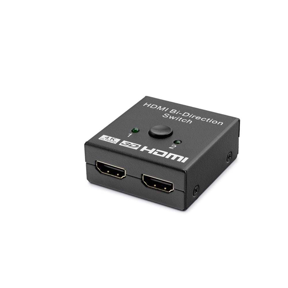 HADRON HDX1296 HDMI SWITCH 2GİRİŞ 1ÇIKIŞ BI-DERECTION 2PORT