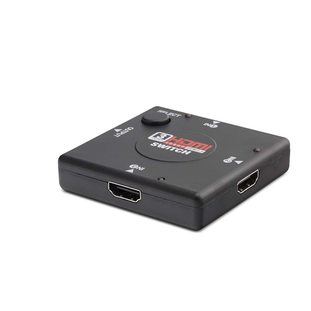 HADRON HDX1309 HDMI SWITCH 3GİRİŞ 1ÇIKIŞ 1080P 3PORT