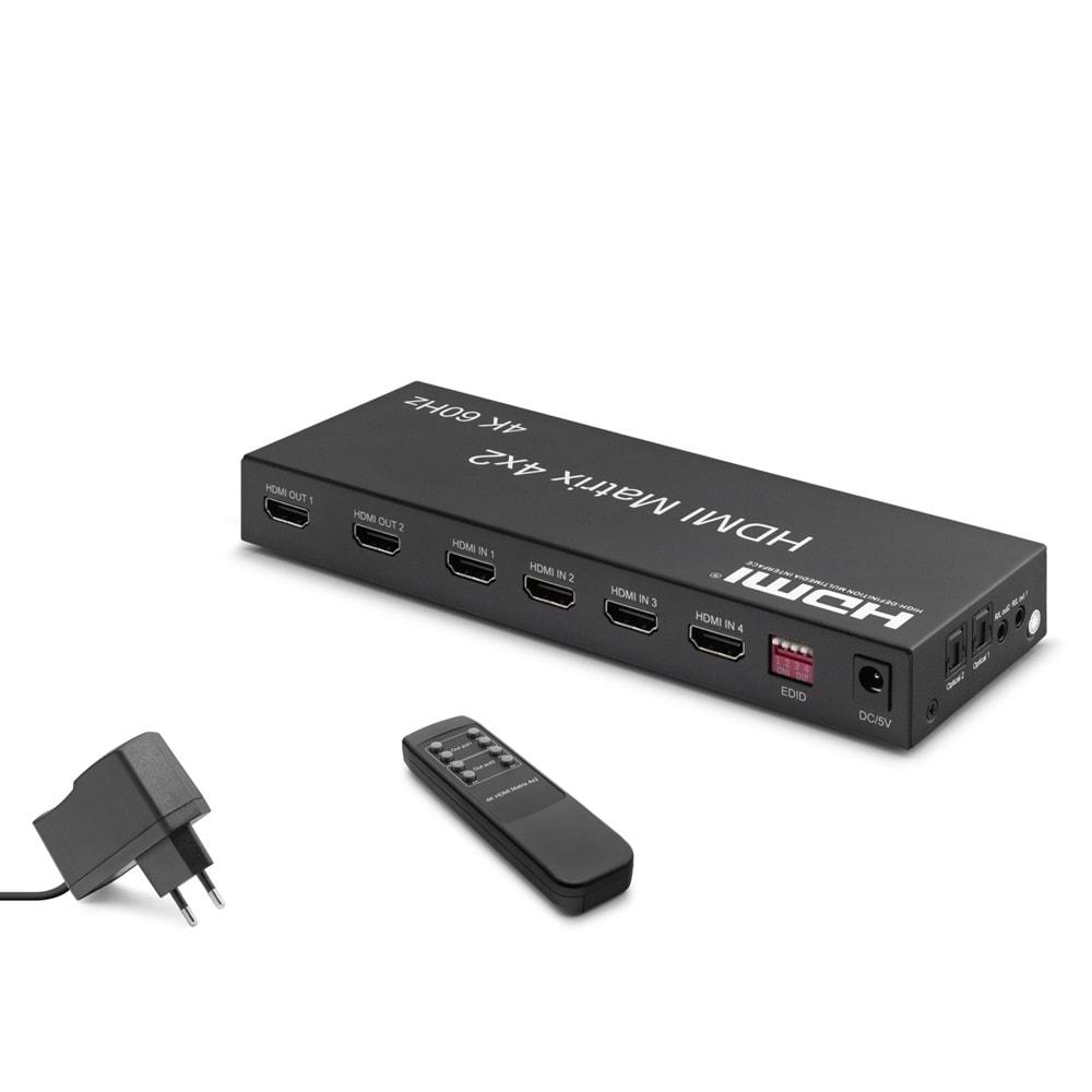 HADRON HDX1334 HDMI SWITCH & SPLITTER 4GİRİŞ 2ÇIKIŞ MATRIX