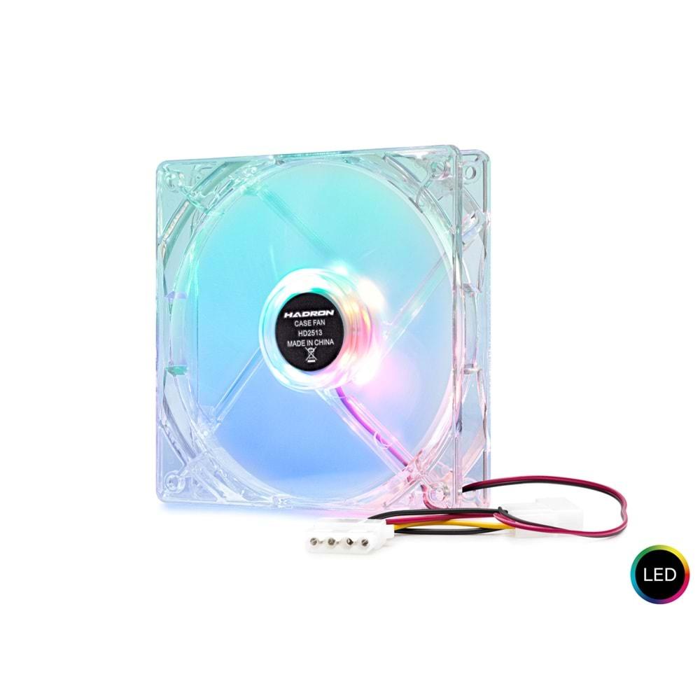 HADRON HDX1502 KASA FANI LEDLİ 12CM 4PIN TRANSPARENT