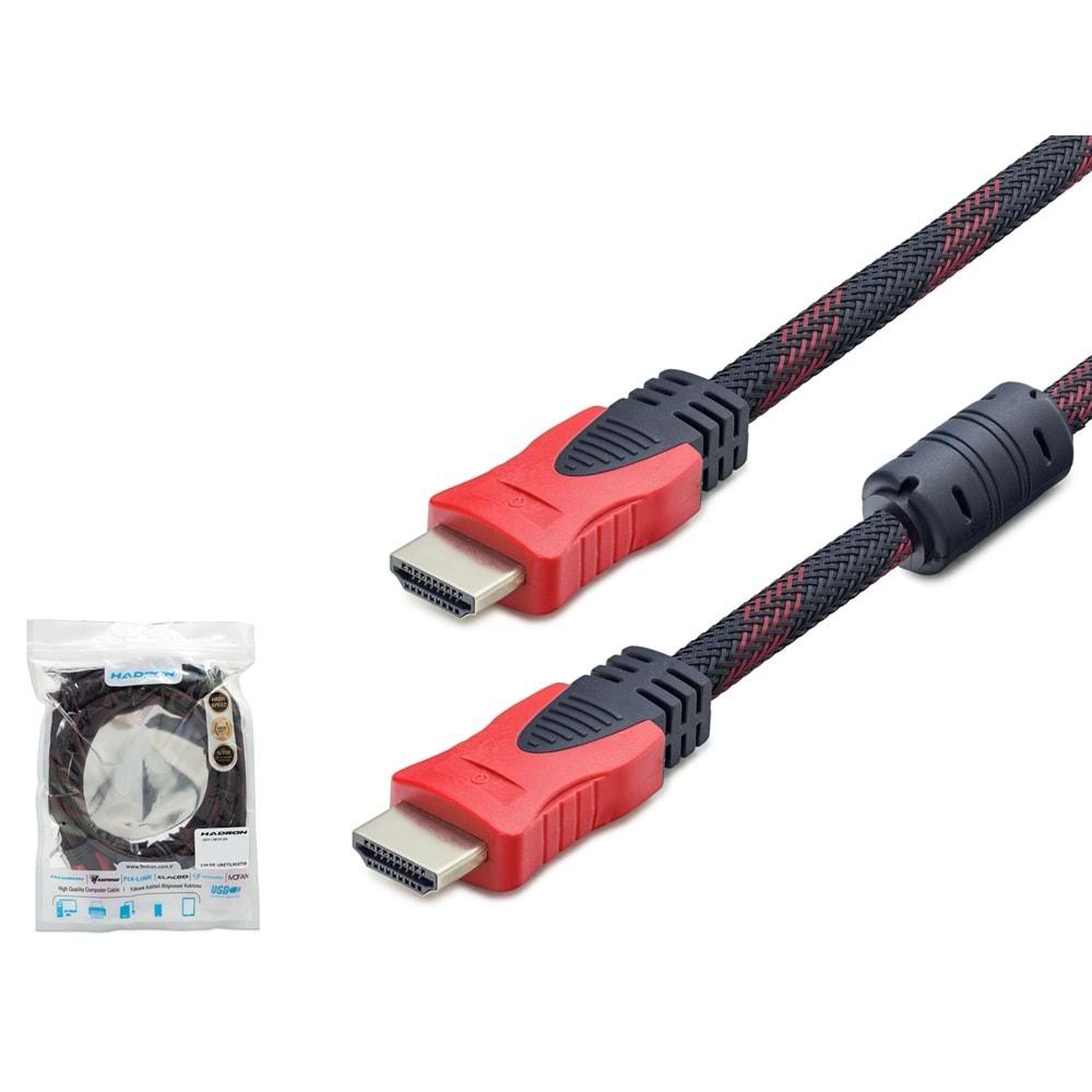 HADRON HDX2002 HDMI KABLO ÖRGÜLÜ 5M SİYAH