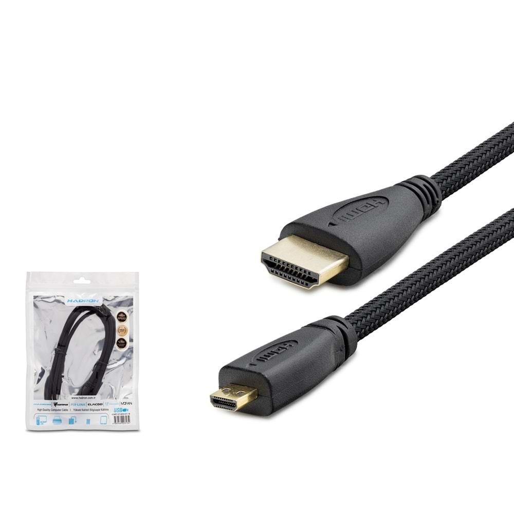 HADRON HDX2007 HDMI TO MICRO HDMI KABLO ÖRGÜLÜ 1.5MT