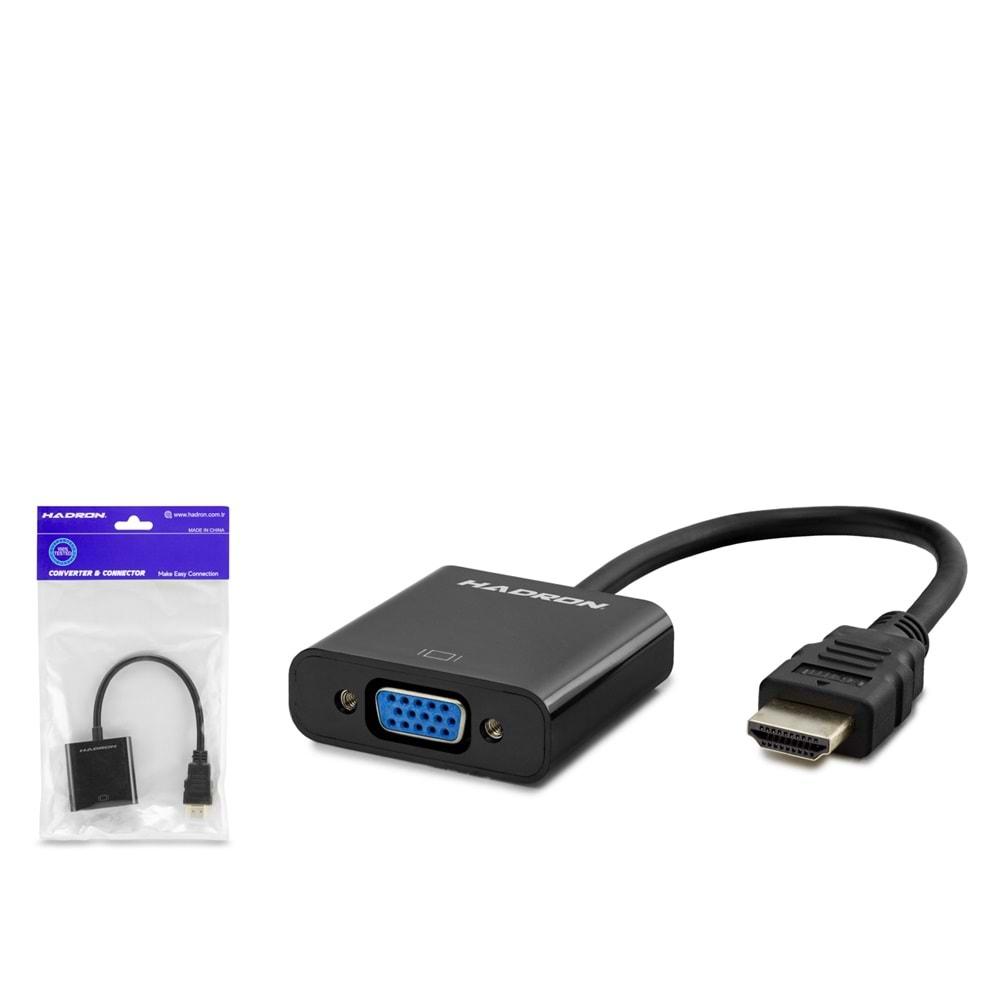 HADRON HDX2020 HDMI TO VGA ÇEVİRİCİ ADAPTÖR SİYAH-BEYAZ