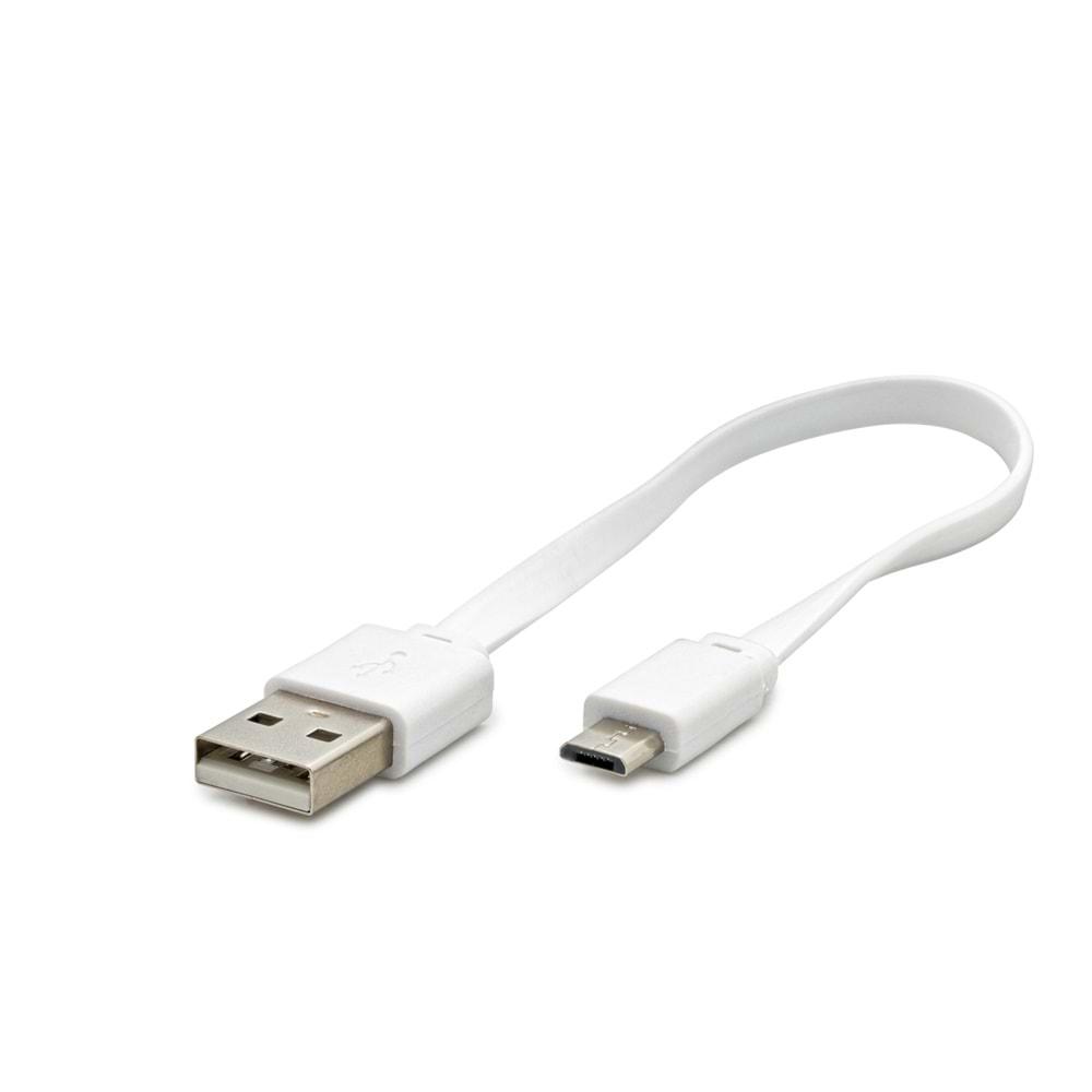 Hadron Hdx5532 Usb To Micro Usb Kablo Yassı 20Cm Beyaz