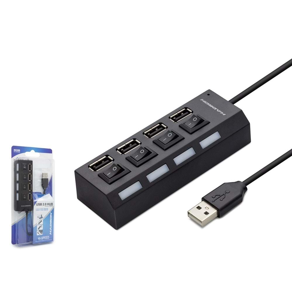 HADRON HDX7008 USB HUB 4PORT 4ANAHTARLI SİYAH