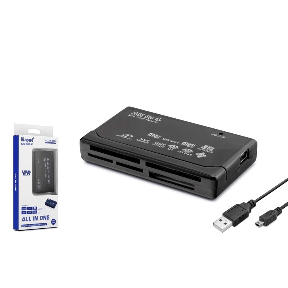HADRON HDX7012 USB CARD READER ALL IN ONE SİYAH