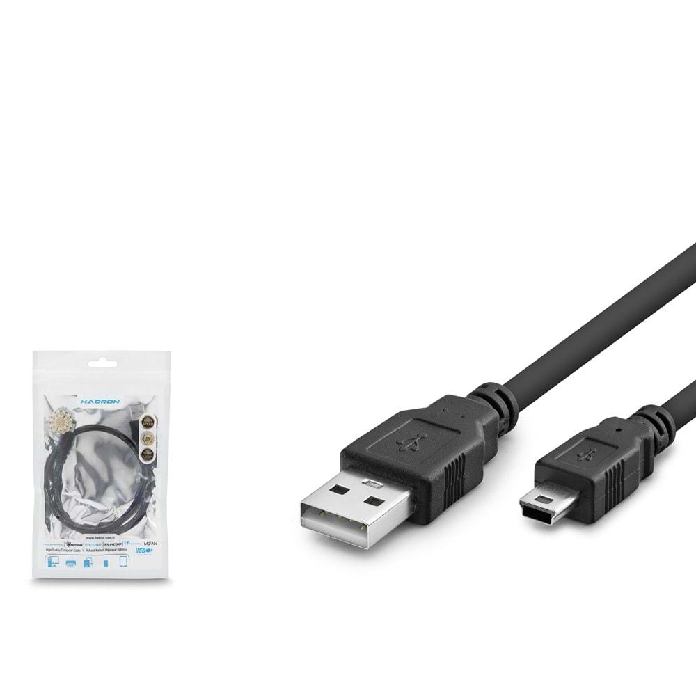 HADRON HDX7524 MINI USB V3 5PIN TO USB KABLO SİYAH 50CM