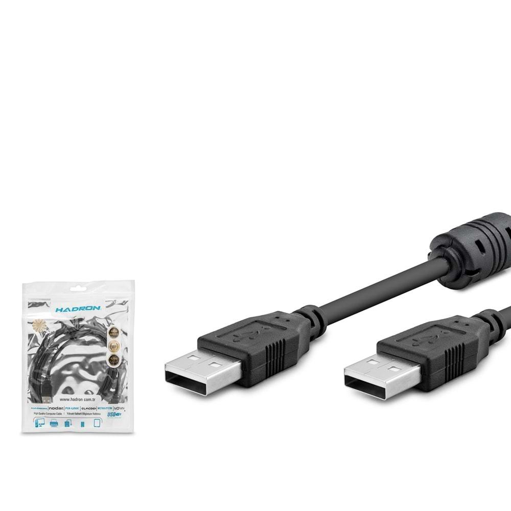 HADRON HDX7532 USB (M) TO USB (M) KABLO SİYAH 1.5MT