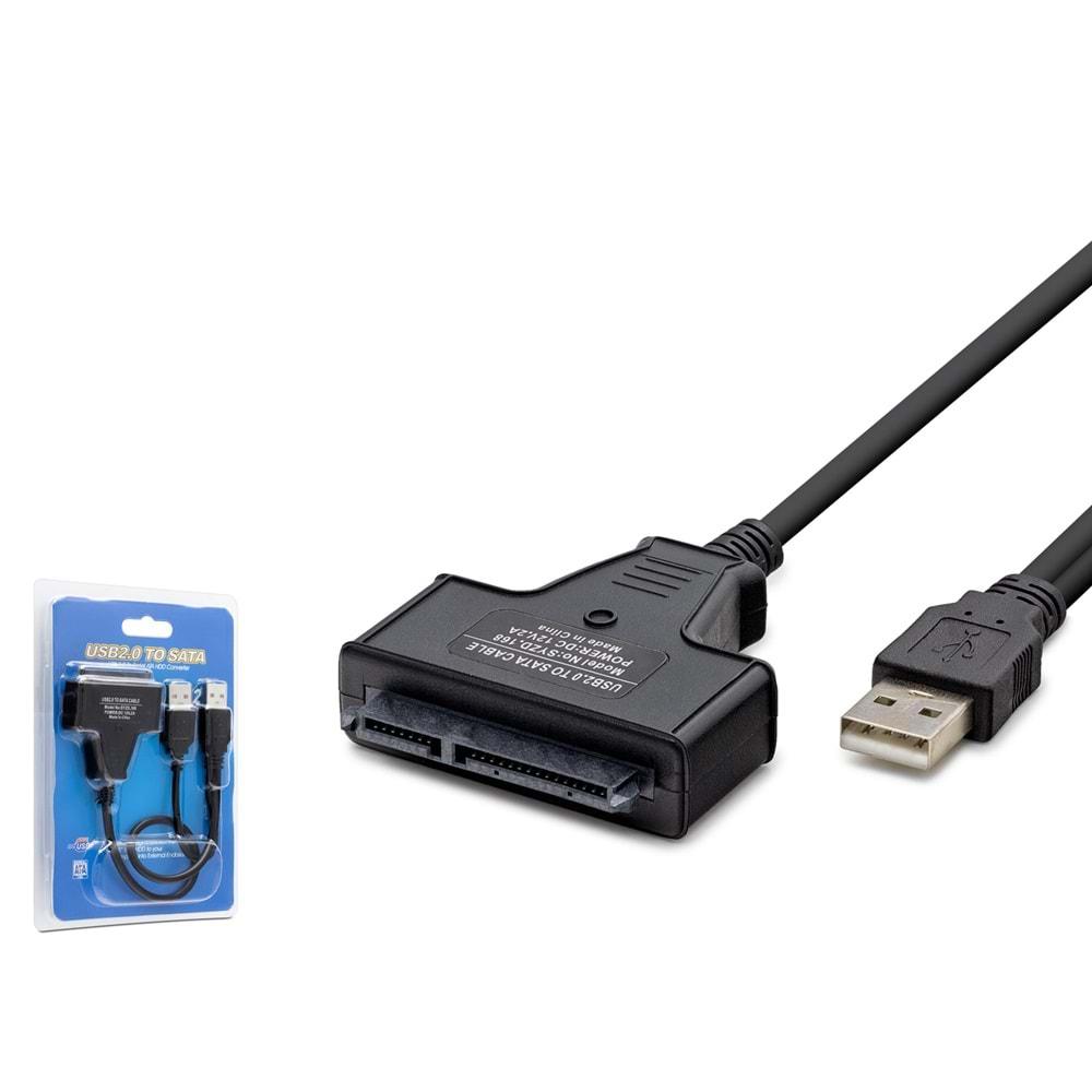 HADRON HDX7547 USB (M) TO SATA (M) KABLO 2.5 GÜÇ GİRİŞLİ SİYAH 38CM