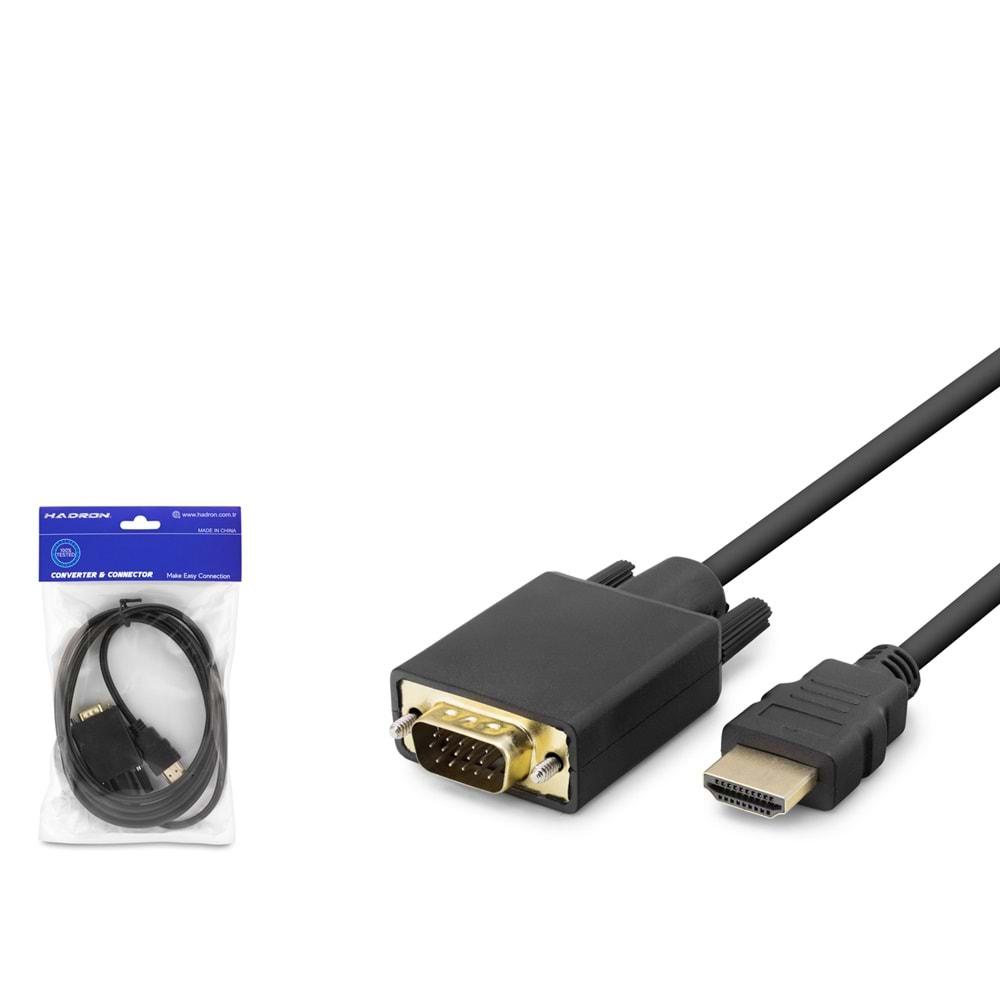 HADRON HDX7795 HDMI (M) TO VGA (M) KABLO 120HZ SİYAH 1.8MT