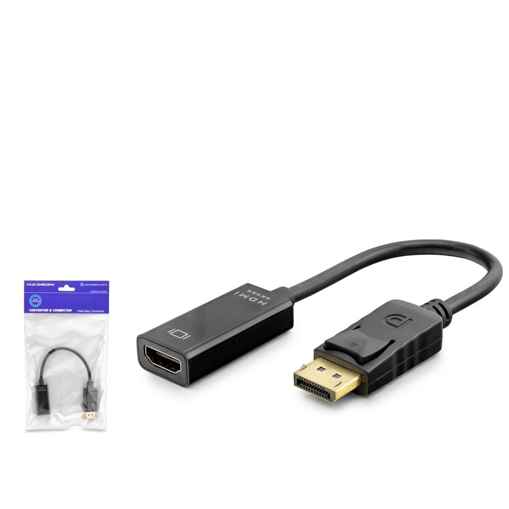 HADRON HDX7823 DISPLAY (M) TO HDMI (F) ADAPTÖR 4K 30HZ SİYAH