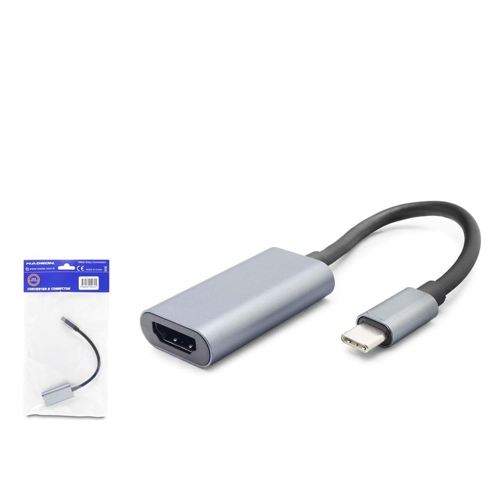 Hadron Hdx7862 Type-C To Hdmi F Çevirici 4K Siyah