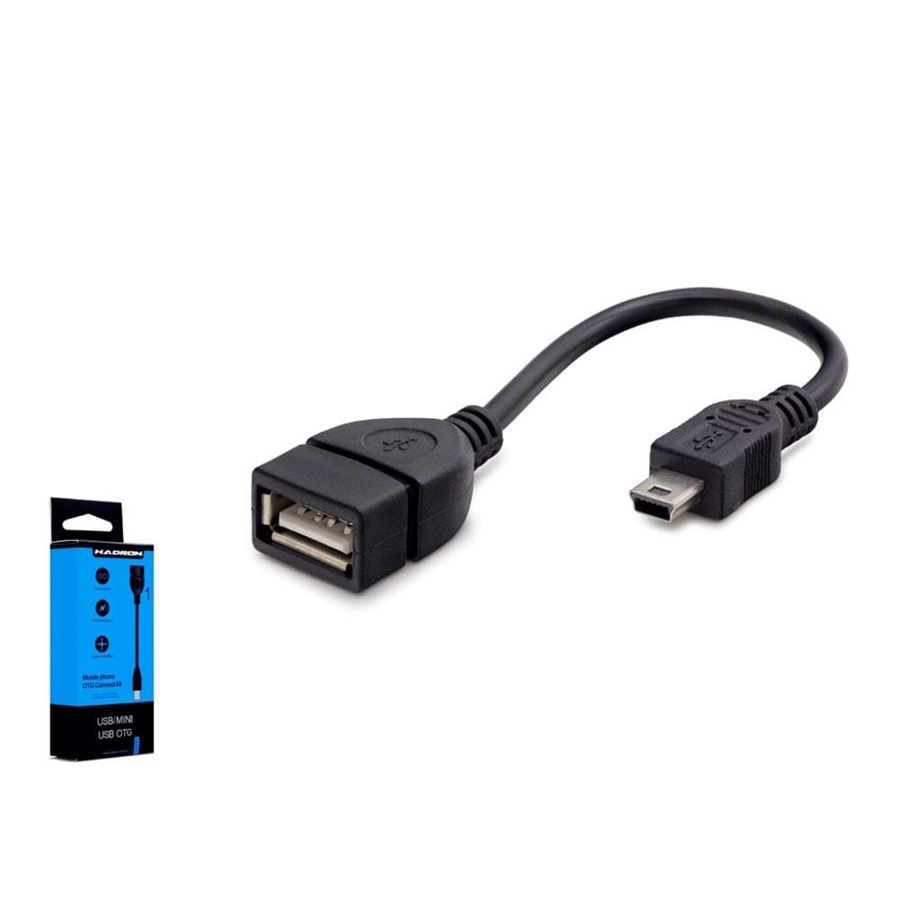Hadron Hn4591K Usb Mini V3/5Pin (M) To Usb (F) Çevirici Siyah