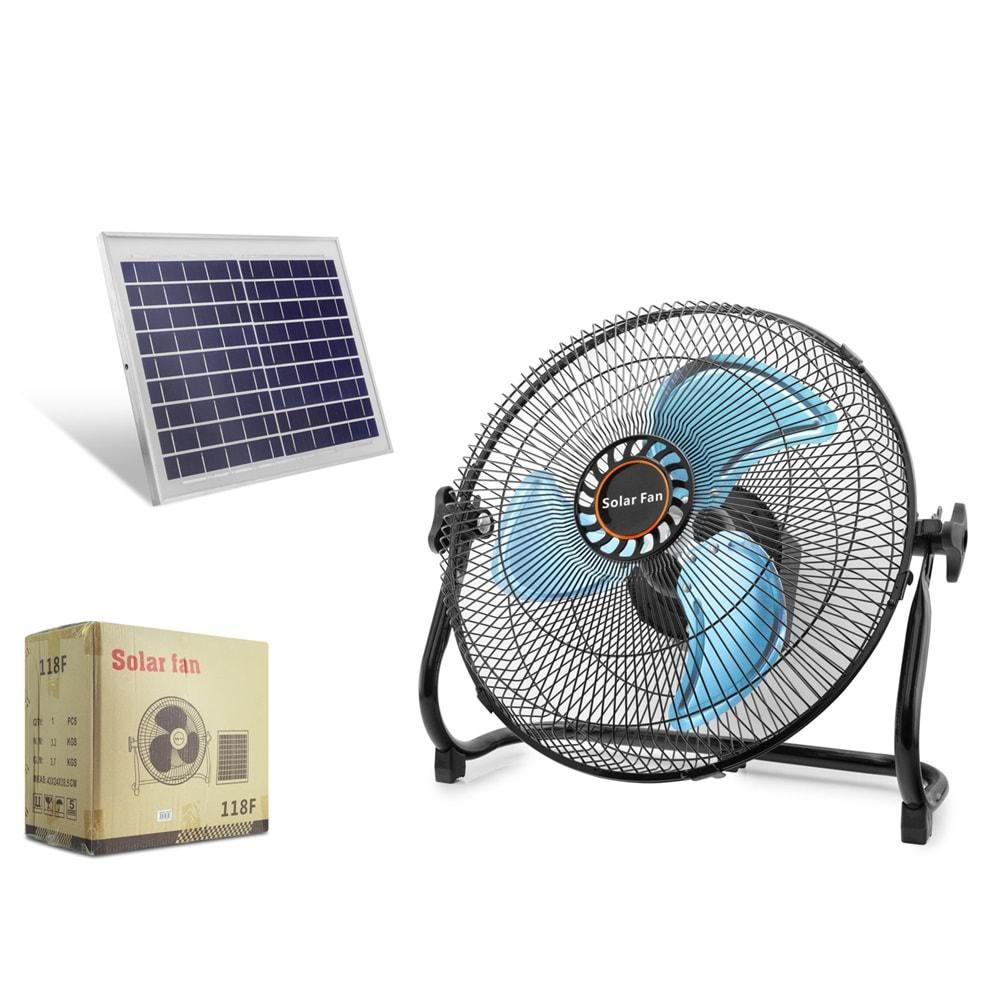 HADRON HS118F SOLAR VANTİLATÖR 37*42CM SİYAH