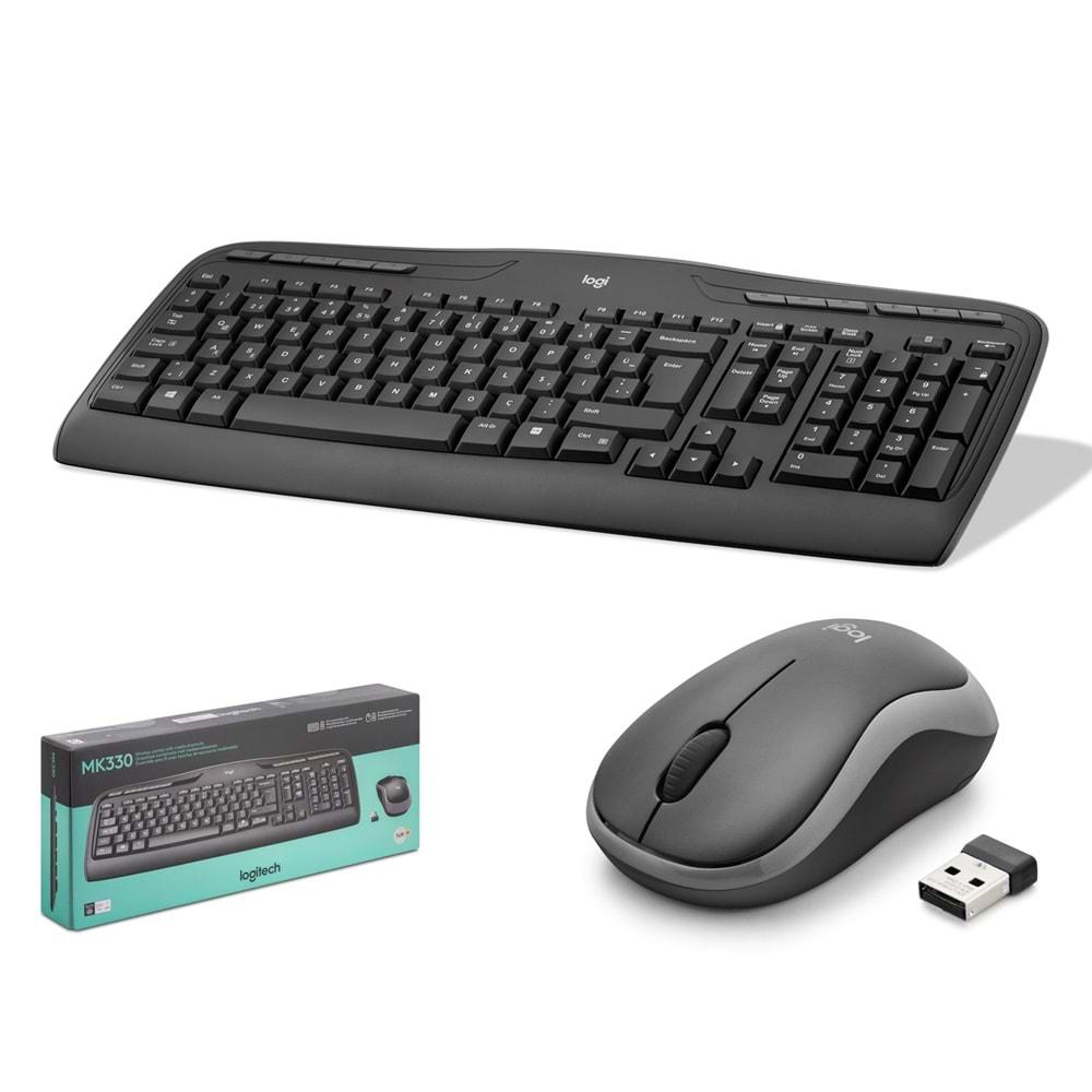 LOGITECH MK330 KLAVYE MOUSE SET KABLOSUZ SİYAH