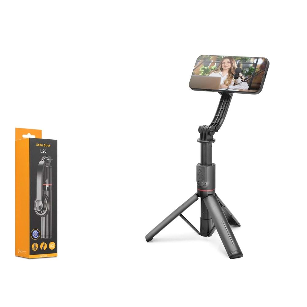 Nodar Nd1048 Tripod Selfie Çubuğu – Bluetooth 4.2 Manyetik Uzaktan Kumandalı 105Cm Siyah