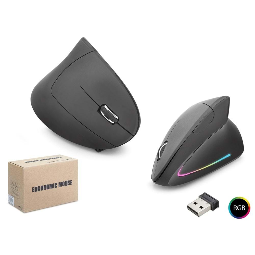 Nodar Nd1211 RGB Oyuncu Mouse – Kablosuz & Bluetooth Gaming Mouse – 1600 DPI, Sessiz Tasarım, Ergonomik (Siyah)