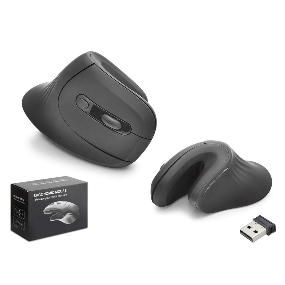 Nodar Nd1213 Ergonomik Dikey Mouse – Kablosuz & Bluetooth – 3200 DPI, 6 Tuş, RGB (Siyah)