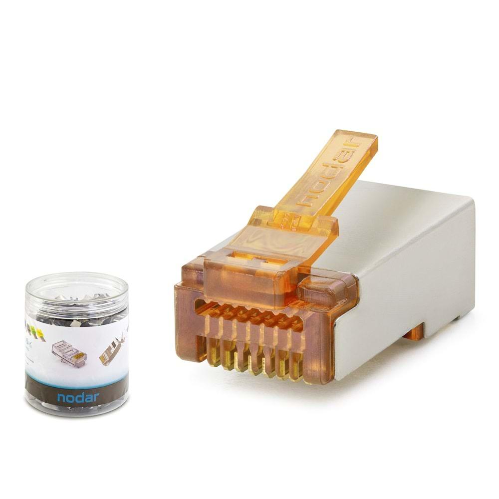 Nodar Nd2421 Cat6E Konnektör Ezrj45 Metal 100Lü Plastik Kutu Turuncu