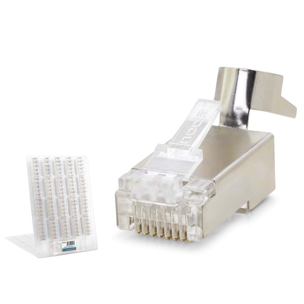 Nodar Nd2426 Cat7 Konnektör Ezrj45 Metal A. Kalite 100Lü Plastik Kutu Silver