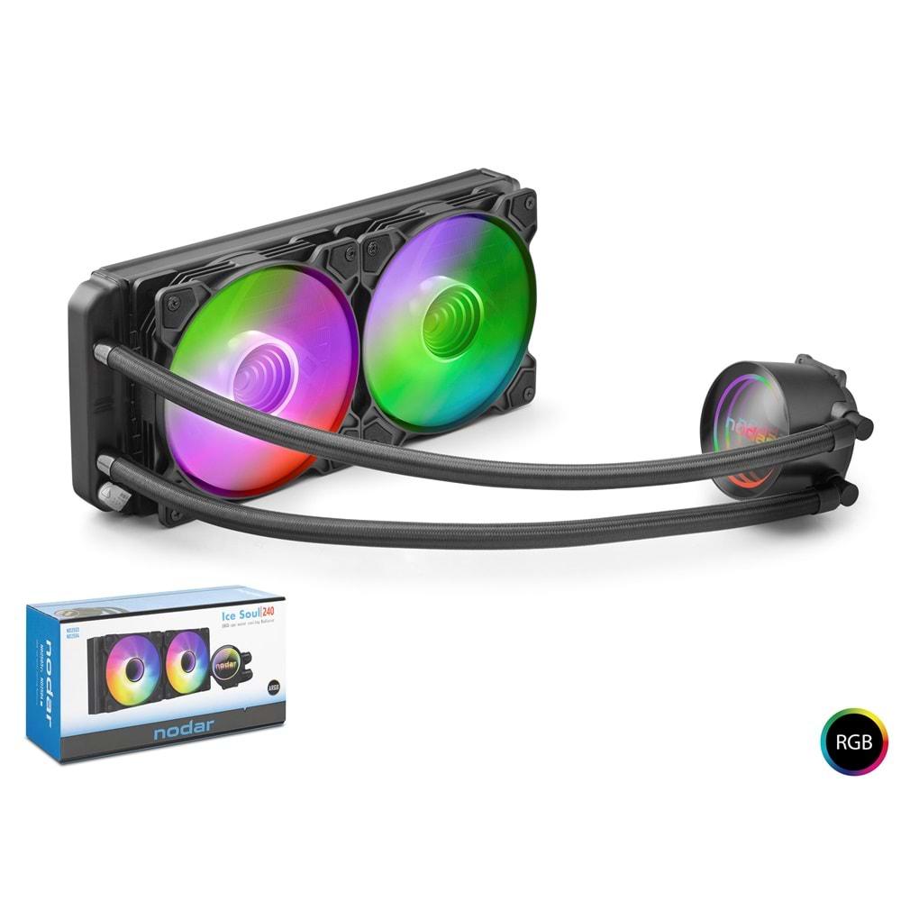 Nodar Nd2503 Sıvı Soğutma Fan 240 Argb 24Cm Siyah