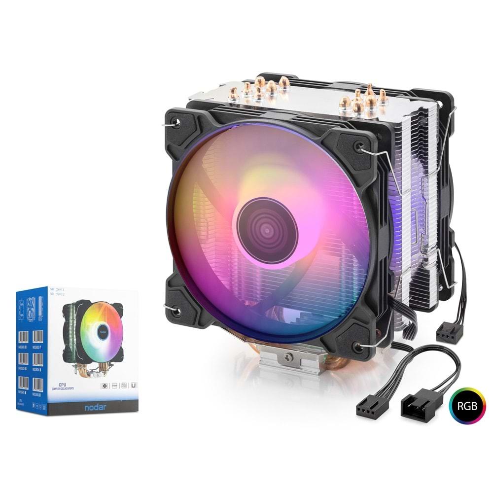 Nodar Nd2602 Cpu İşlemci Kule Fan*2 6 Bakırlı Rgb