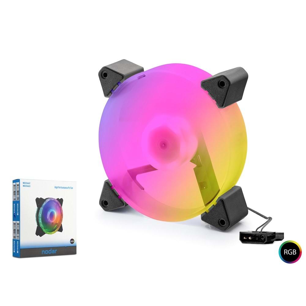 Nodar Nd2664 Kasa Fanı 5.Nesil Rgb 12Cm Siyah