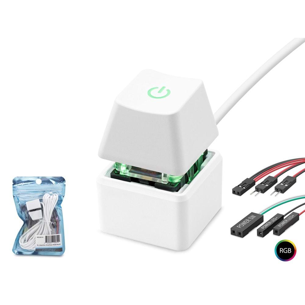 Nodar Nd2810 Pc Açma Kapama Tuşu On/Off Switch Rgb Beyaz