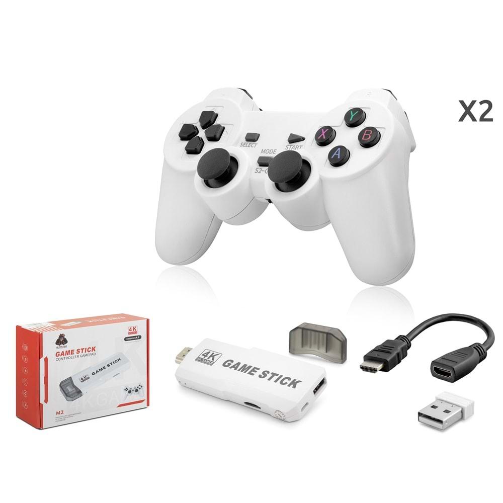 Nodar Nd766 M2 Retro Game Stick Konsol HDMI 64GB Destekli Taşınabilir Oyun Konsolu Beyaz