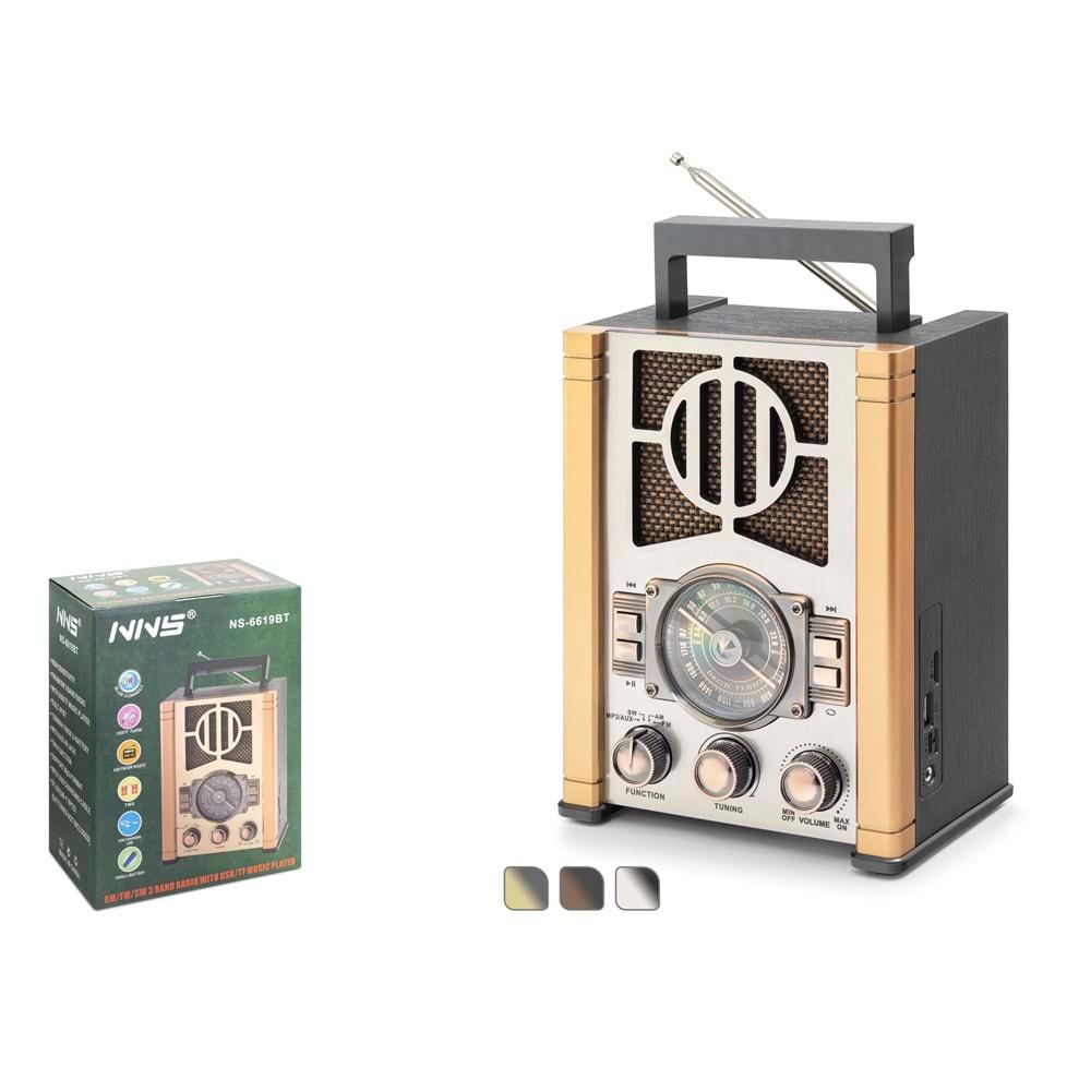 Nns Ns6691Bt Bluetooth Nostalji Speaker 165*104*220mm