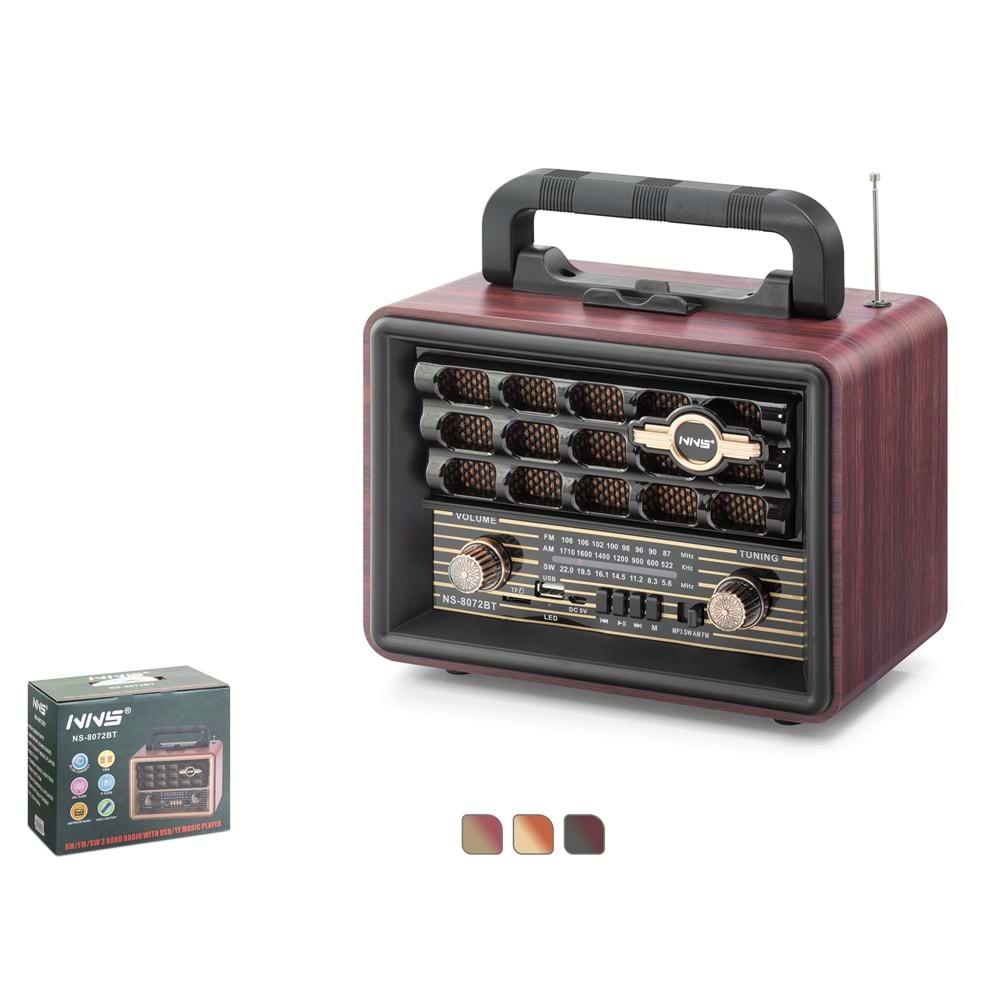 Nns Ns8072Bt Bluetooth Nostalji Speaker 235*120*190mm