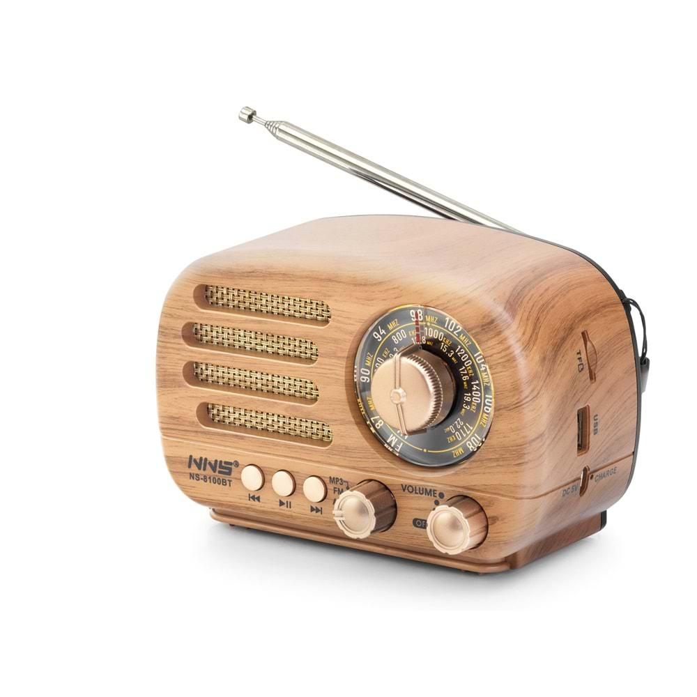 Nns Ns8100Bt Bluetooth Nostalji Speaker 143*80*94mm