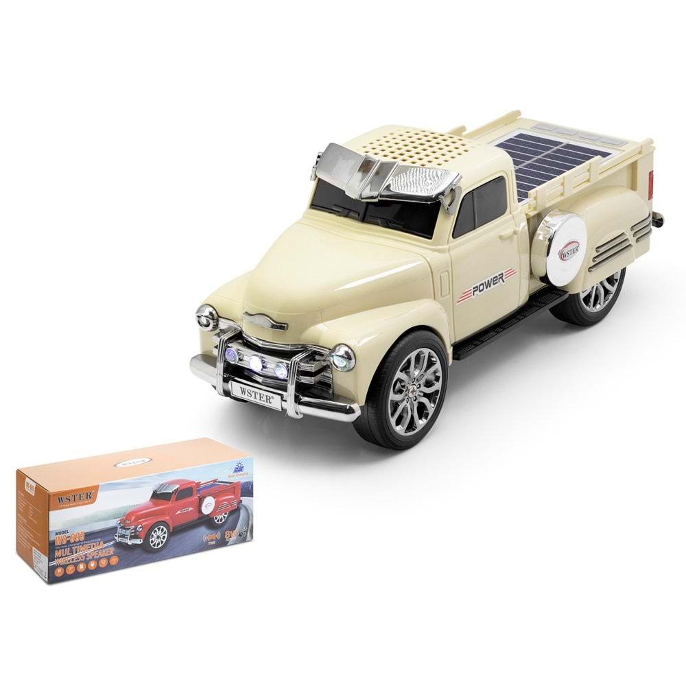 Hadron Ws695 Bluetooth Speaker Classic Pickup Car Sarı