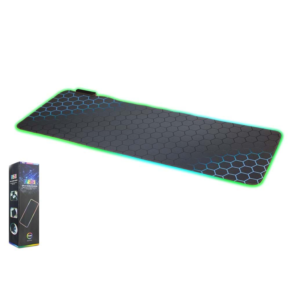 Onezero Zr1001 Rgb Mouse Pad 300*800Mm Petek Desenli Mavi