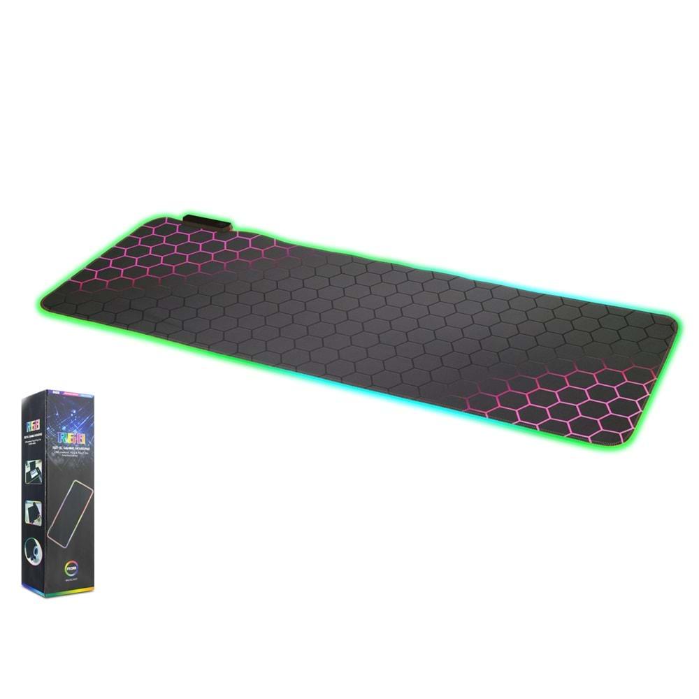 Onezero Zr1002 Rgb Mouse Pad 300*800Mm Petek Desenli Kırmızı