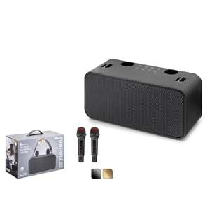 HADRON 186PRO BLUETOOTH KARAOKE 2 MİKROFONLU SPEAKER 20W 288*121.5*136MM