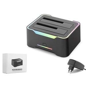 Hadron Hdx1790 HDD Docking – USB 3.0, 2.5'' & 3.5'' HDD/SSD, 8TB Destekli, Clone Özellikli (Siyah)