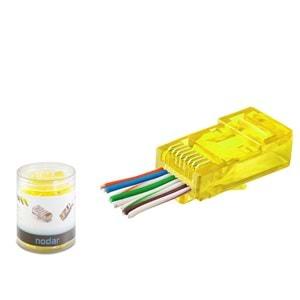 Nodar Nd2400 Cat6 Konnektör Ezrj45 100Lü Plastik Kutu Sarı