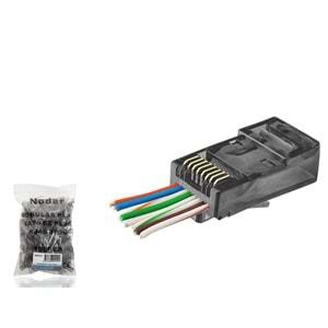 Nodar Nd2410 Cat6 Konnektör Ezrj45 100Lü Paket Siyah