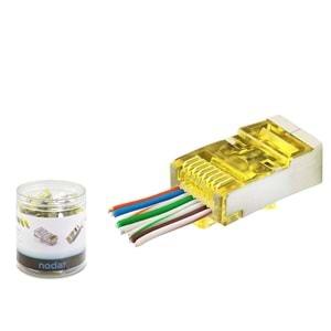 Nodar Nd2416 Cat6E Konnektör Ezrj45 Metal 100Lü Plastik Kutu Sarı