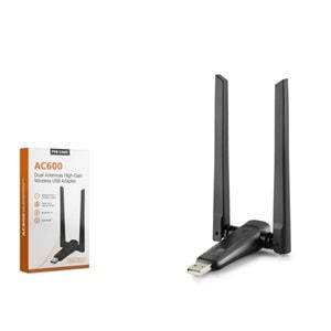Pix-Link Uac21D Usb Wifi Adaptor + Bluetooth Dongle V4.2 Ac600 2.4Ghz & 5Ghz Rtl8811Cu Wifi5 Siyah