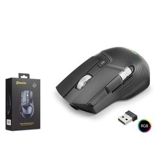 Mkespn W13 Gaming Mouse Bluetooth Kablosuz + Kablolu 10000 Dpi 10 Tuş Rgb Oyuncu Mouse Siyah